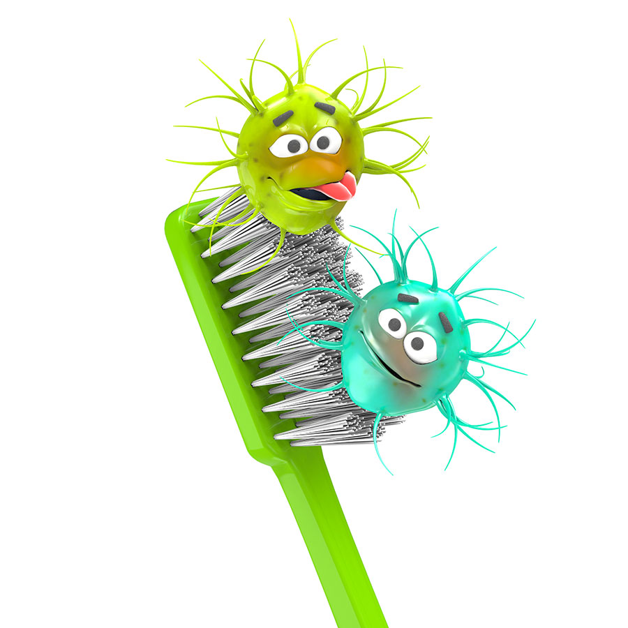 La prise d’un échantillon de votre plaque dentaire analysé au microscope.